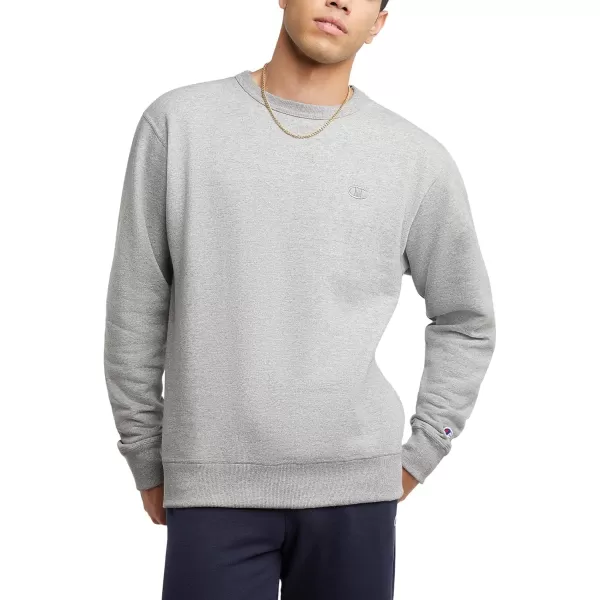 imageChampion Mens Crewneck Powerblend Fleece Sweatshirt Crewneck Sweatshirts Reg Or Big ampamp TallOxford Gray C Logo