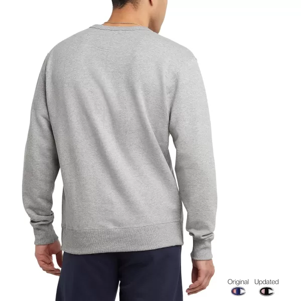 imageChampion Mens Crewneck Powerblend Fleece Sweatshirt Crewneck Sweatshirts Reg Or Big ampamp TallOxford Gray C Logo