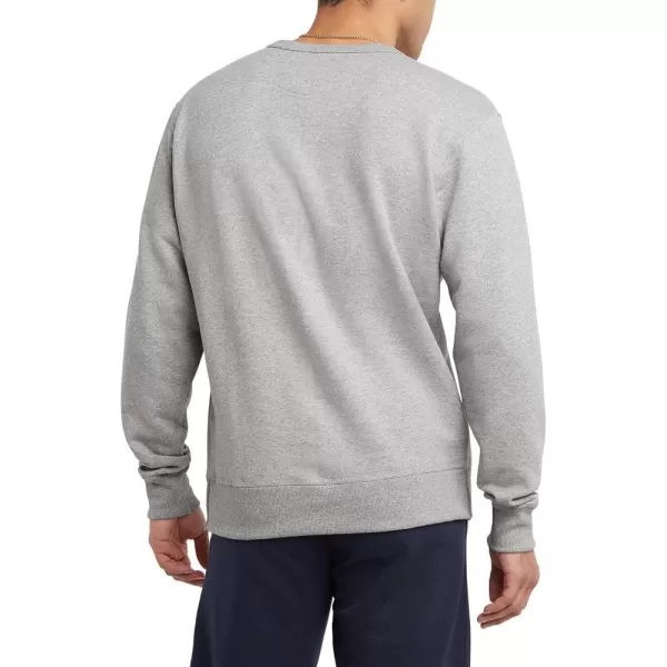 imageChampion Mens Crewneck Powerblend Fleece Sweatshirt Crewneck Sweatshirts Reg Or Big ampamp TallOxford Gray C Logo