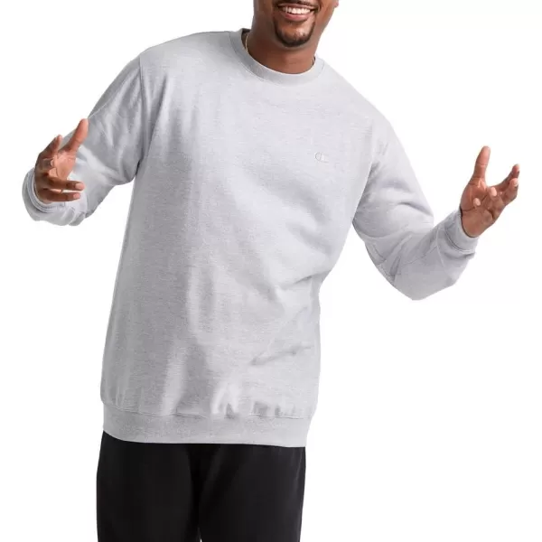 imageChampion Mens Crewneck Powerblend Fleece Sweatshirt Crewneck Sweatshirts Reg Or Big ampamp TallOxford Gray C Logo