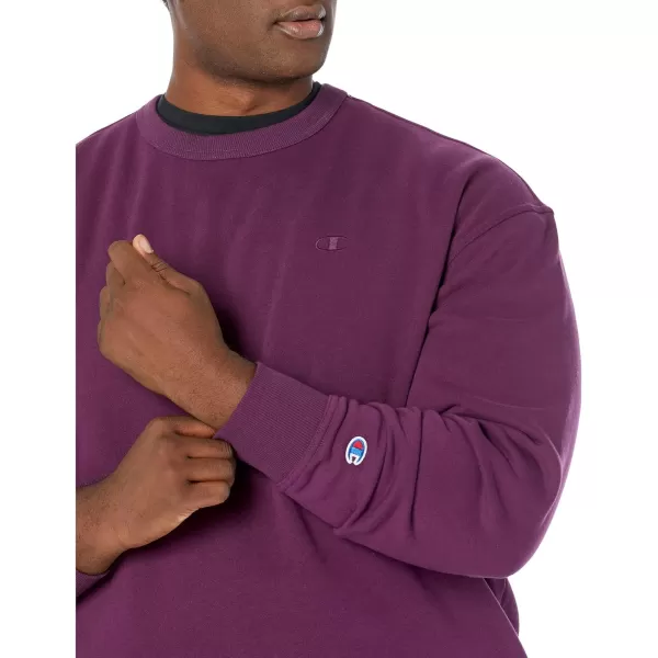 imageChampion Mens Crewneck Powerblend Fleece Sweatshirt Crewneck Sweatshirts Reg Or Big ampamp TallPlum Port C Logo