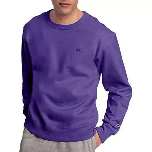 imageChampion Mens Crewneck Powerblend Fleece Sweatshirt Crewneck Sweatshirts Reg Or Big ampamp TallPurple C Logo