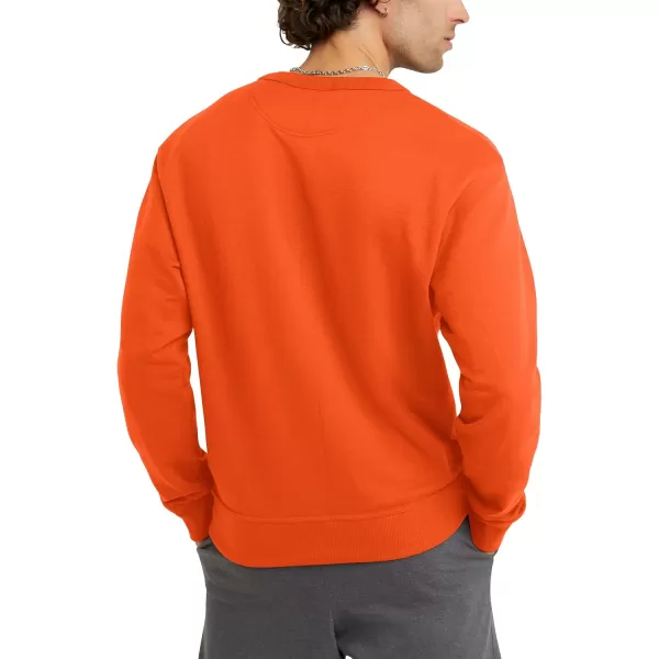 imageChampion Mens Crewneck Powerblend Fleece Sweatshirt Crewneck Sweatshirts Reg Or Big ampamp TallSpicy Orange C Logo