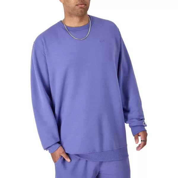 imageChampion Mens Crewneck Powerblend Fleece Sweatshirt Crewneck Sweatshirts Reg Or Big ampamp TallStone Crush Blue C Logo