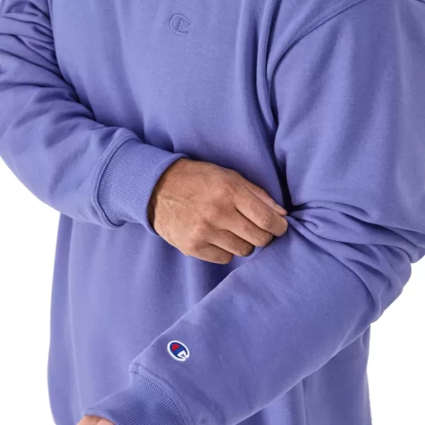 imageChampion Mens Crewneck Powerblend Fleece Sweatshirt Crewneck Sweatshirts Reg Or Big ampamp TallStone Crush Blue C Logo