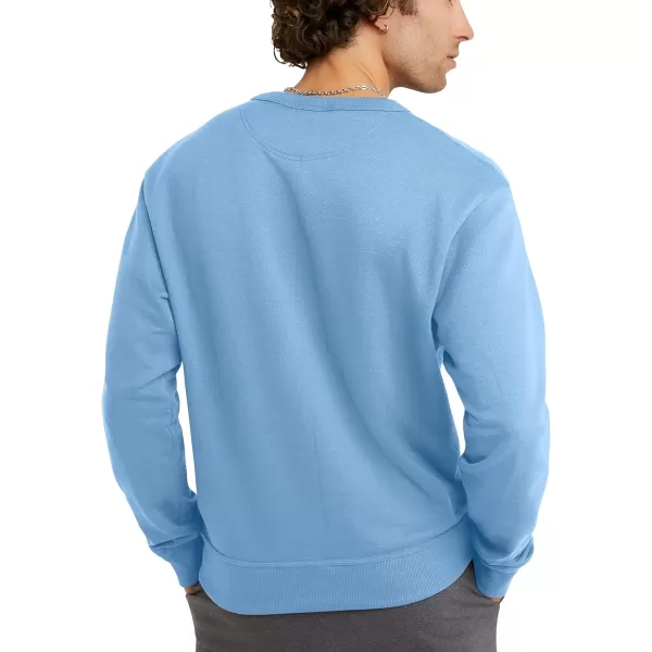 imageChampion Mens Crewneck Powerblend Fleece Sweatshirt Crewneck Sweatshirts Reg Or Big ampamp TallSwiss Blue C Logo