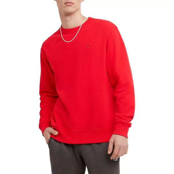 imageChampion Mens Crewneck Powerblend Fleece Sweatshirt Crewneck Sweatshirts Reg Or Big ampamp TallTeam Red Scarlet C Logo