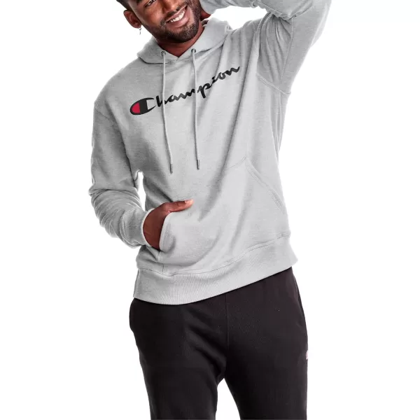 imageChampion Mens Hoodie Powerblend Fleece Mens Hoodie Comfortable Mens Sweatshirt Script Logo Reg or Big ampamp TallOxford Gray Script