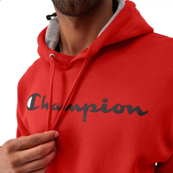 imageChampion Mens Hoodie Powerblend Fleece Mens Hoodie Comfortable Mens Sweatshirt Script Logo Reg or Big ampamp TallTeam Red Scarlet Script