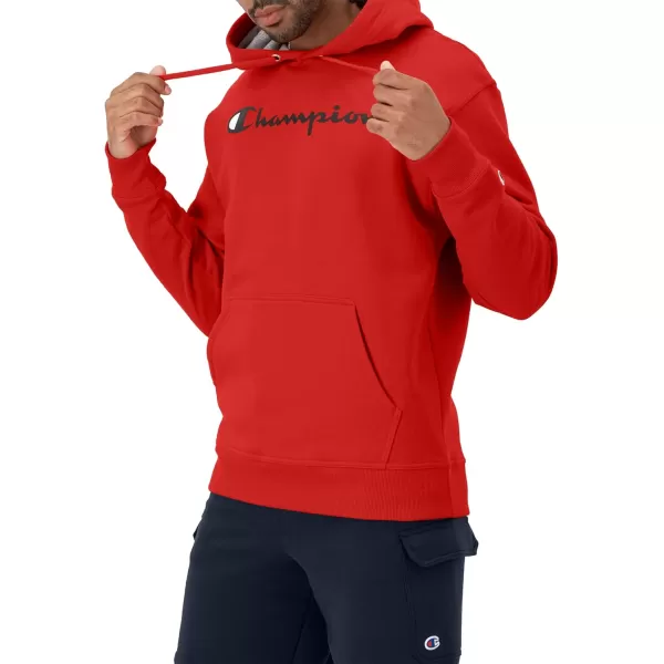 imageChampion Mens Hoodie Powerblend Fleece Mens Hoodie Comfortable Mens Sweatshirt Script Logo Reg or Big ampamp TallTeam Red Scarlet Script