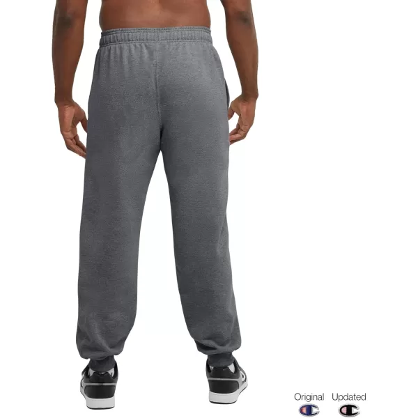 imageChampion Mens Joggers Powerblend Fleece Joggers Comfortable Sweatpants for Men Reg or Big ampamp TallGranite Heather C Patch Logo