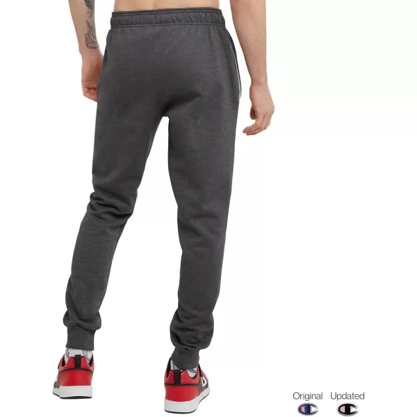 imageChampion Mens Joggers Powerblend Fleece Joggers Comfortable Sweatpants for Men Reg or Big ampamp TallGranite Heather Script