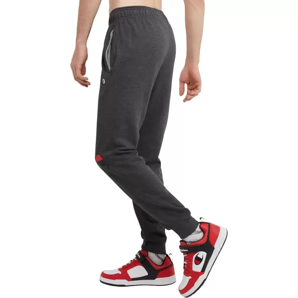 imageChampion Mens Joggers Powerblend Fleece Joggers Comfortable Sweatpants for Men Reg or Big ampamp TallGranite Heather Script