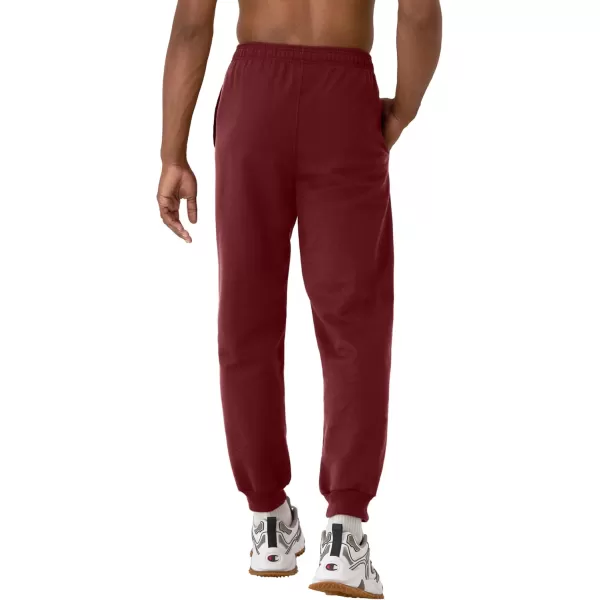 imageChampion Mens Joggers Powerblend Fleece Joggers Comfortable Sweatpants for Men Reg or Big ampamp TallMaroon 3vs C Patch Logo