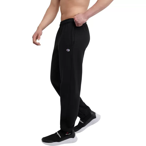 imageChampion Mens Sweatpants Powerblend Fleece Comfortable RelaxedBottom Pants For Men Reg Or Big ampamp TallBlack C Patch Logo