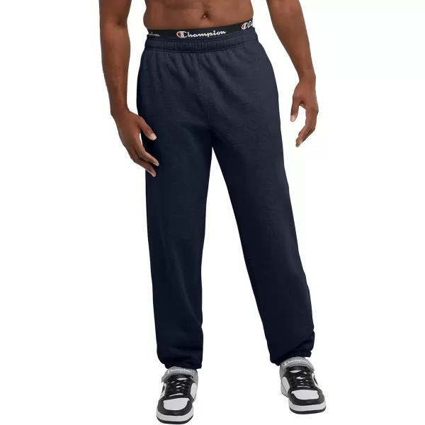 imageChampion Mens Sweatpants Powerblend Fleece Comfortable RelaxedBottom Pants For Men Reg Or Big ampamp TallNavy C Patch Logo