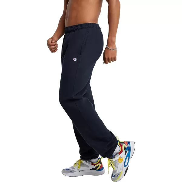 imageChampion Mens Sweatpants Powerblend Fleece Comfortable RelaxedBottom Pants For Men Reg Or Big ampamp TallNavy C Patch Logo