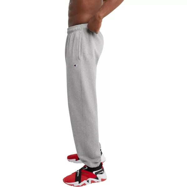 imageChampion Mens Sweatpants Powerblend Fleece Comfortable RelaxedBottom Pants For Men Reg Or Big ampamp TallOxford Gray C Patch Logo