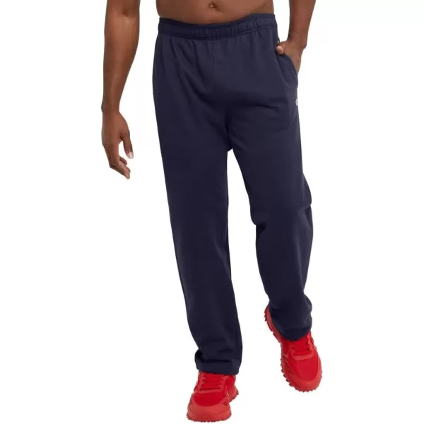 imageChampion Mens Sweatpants Powerblend Fleece Openbottom Sweatpants Reg Or Big ampamp TallNavy C Patch Logo