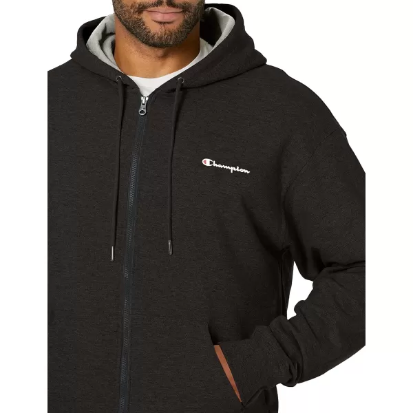 imageChampion Mens Zipup Hoodie Powerblend Zipup Hoodie Sweatshirt for Men Reg Or Big ampamp TallBlack Small Script