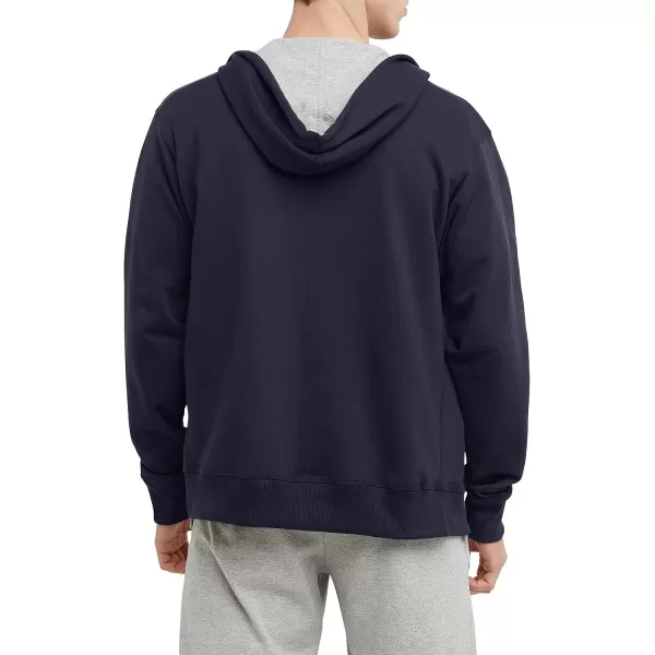 imageChampion Mens Zipup Hoodie Powerblend Zipup Hoodie Sweatshirt for Men Reg Or Big ampamp TallNavy C Logo