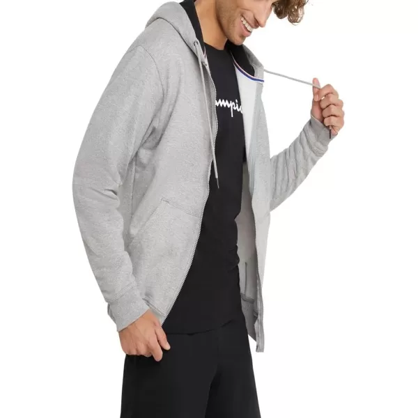 imageChampion Mens Zipup Hoodie Powerblend Zipup Hoodie Sweatshirt for Men Reg Or Big ampamp TallOxford Gray C Logo