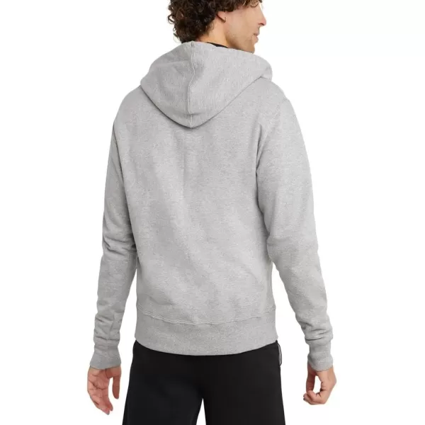 imageChampion Mens Zipup Hoodie Powerblend Zipup Hoodie Sweatshirt for Men Reg Or Big ampamp TallOxford Gray C Logo