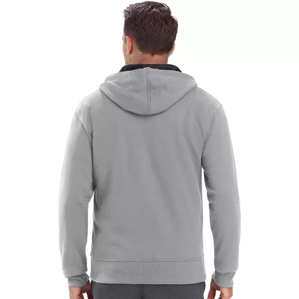 imageChampion Mens Zipup Hoodie Powerblend Zipup Hoodie Sweatshirt for Men Reg Or Big ampamp TallOxford Gray Small Script