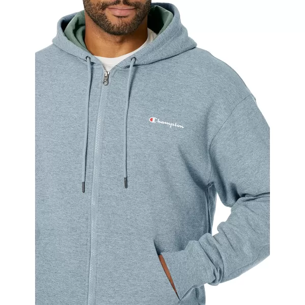 imageChampion Mens Zipup Hoodie Powerblend Zipup Hoodie Sweatshirt for Men Reg Or Big ampamp TallOxford Gray Small Script