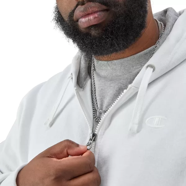 imageChampion Mens Zipup Hoodie Powerblend Zipup Hoodie Sweatshirt for Men Reg Or Big ampamp TallWhite C Logo