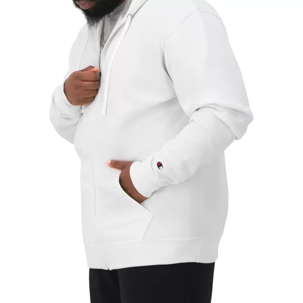 imageChampion Mens Zipup Hoodie Powerblend Zipup Hoodie Sweatshirt for Men Reg Or Big ampamp TallWhite C Logo
