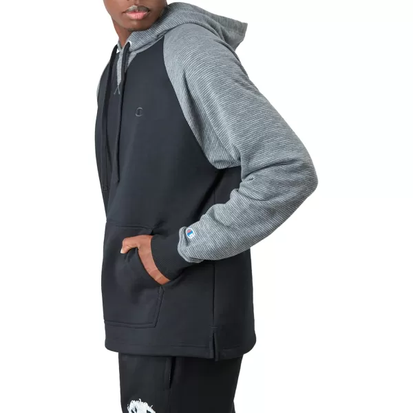 imageChampion Powerblend Fleece Comfortable Hoodie Sweatshirt for Men Reg Or Big ampamp TallBlackBlackManhattan Mist C Logo