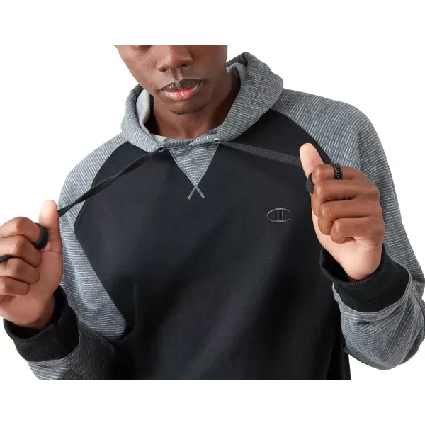 imageChampion Powerblend Fleece Comfortable Hoodie Sweatshirt for Men Reg Or Big ampamp TallBlackBlackManhattan Mist C Logo