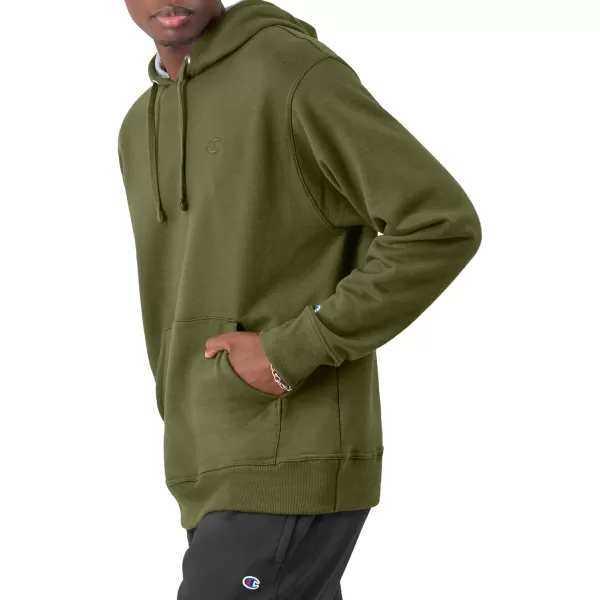 imageChampion Powerblend Fleece Comfortable Hoodie Sweatshirt for Men Reg Or Big ampamp TallCargo Olive C Logo