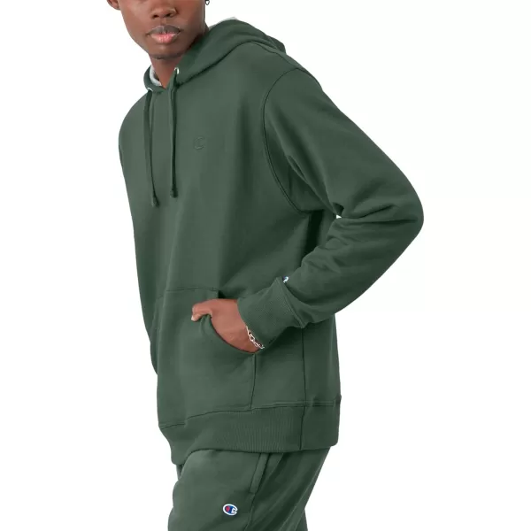 imageChampion Powerblend Fleece Comfortable Hoodie Sweatshirt for Men Reg Or Big ampamp TallDark Green C Logo