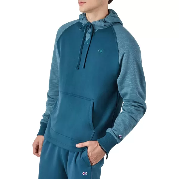 imageChampion Powerblend Fleece Comfortable Hoodie Sweatshirt for Men Reg Or Big ampamp TallMetallic Teal C Logo