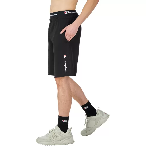 imageChampion Powerblend Soft Fleece Shorts for Men Reg Or Big ampamp TallBlack Vertical Script