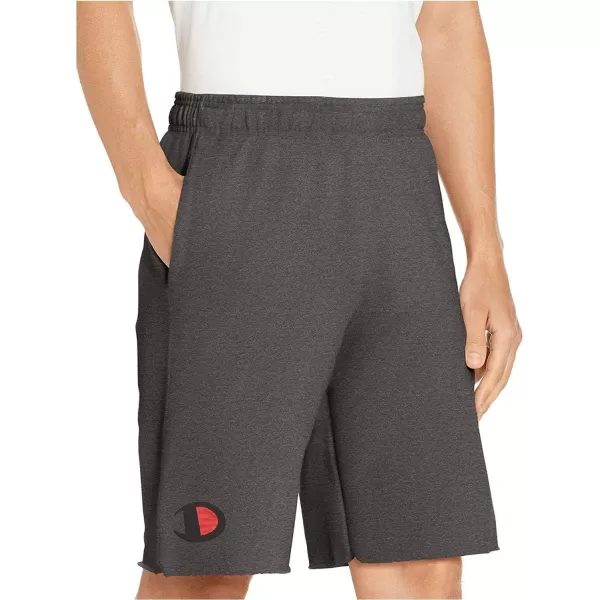 imageChampion Powerblend Soft Fleece Shorts for Men Reg Or Big ampamp TallGranite Heather C Logo