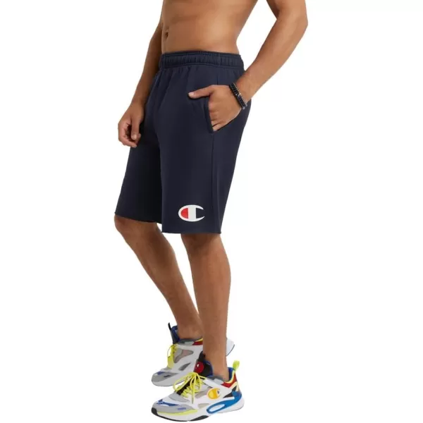 imageChampion Powerblend Soft Fleece Shorts for Men Reg Or Big ampamp TallNavy C Logo