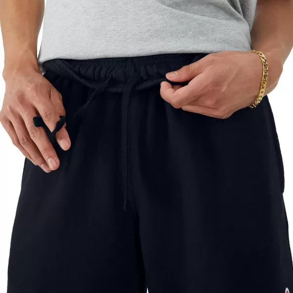 imageChampion Powerblend Soft Fleece Shorts for Men Reg Or Big ampamp TallNavy Vertical Script