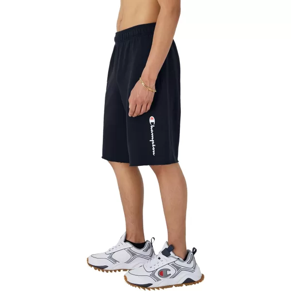 imageChampion Powerblend Soft Fleece Shorts for Men Reg Or Big ampamp TallNavy Vertical Script