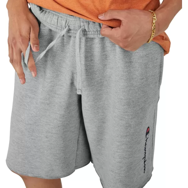 imageChampion Powerblend Soft Fleece Shorts for Men Reg Or Big ampamp TallOxford Gray Vertical Script