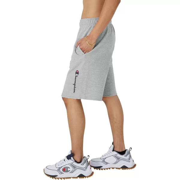 imageChampion Powerblend Soft Fleece Shorts for Men Reg Or Big ampamp TallOxford Gray Vertical Script