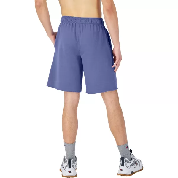 imageChampion Powerblend Soft Fleece Shorts for Men Reg Or Big ampamp TallStone Crush Blue Winged Foot Patch