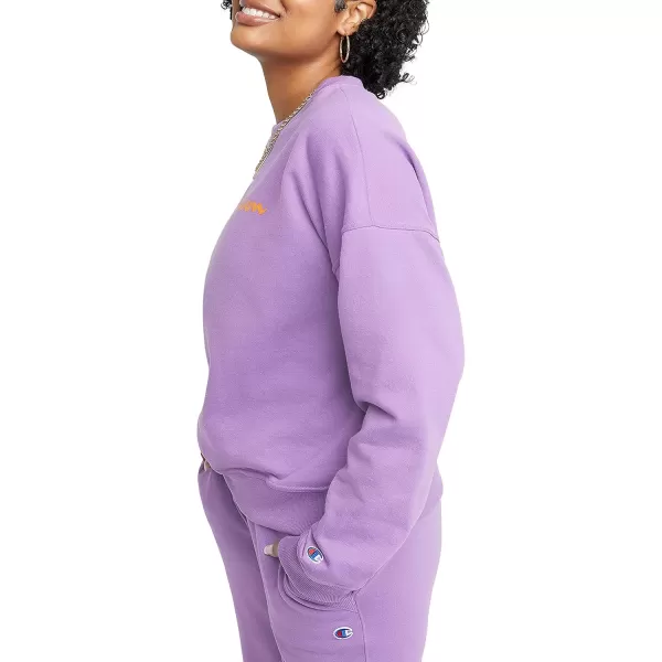 imageChampion Womens Crewneck Sweatshirt Powerblend Fleece Sweatshirt Best Sweatshirt for Women Plus Size AvailableCreative Mauve Script