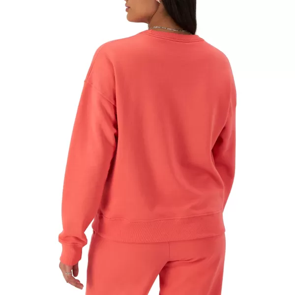 imageChampion Womens Crewneck Sweatshirt Powerblend Fleece Sweatshirt Best Sweatshirt for Women Plus Size AvailableHigh Tide Coral Script