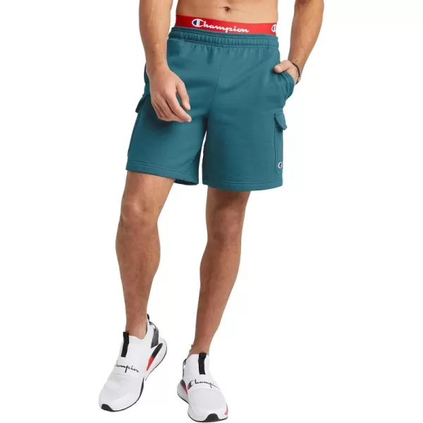 imageChampion Mens Cargo Shorts Powerblend Shorts For Men Comfortable Cargo Shorts For Men Reg Or Big ampamp TallNifty Turquoise C Patch Logo