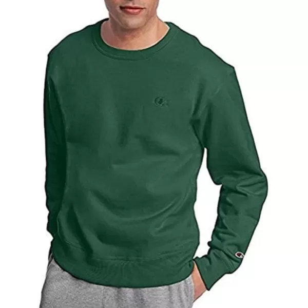 imageChampion Mens Crewneck Powerblend Fleece Sweatshirt Crewneck Sweatshirts Reg Or Big ampamp TallDark Green C Logo