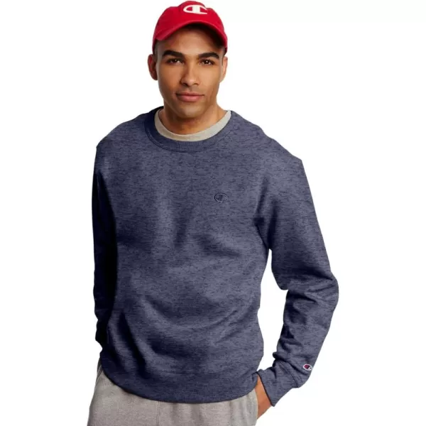 imageChampion Mens Crewneck Powerblend Fleece Sweatshirt Crewneck Sweatshirts Reg Or Big ampamp TallNavy Heather C Logo