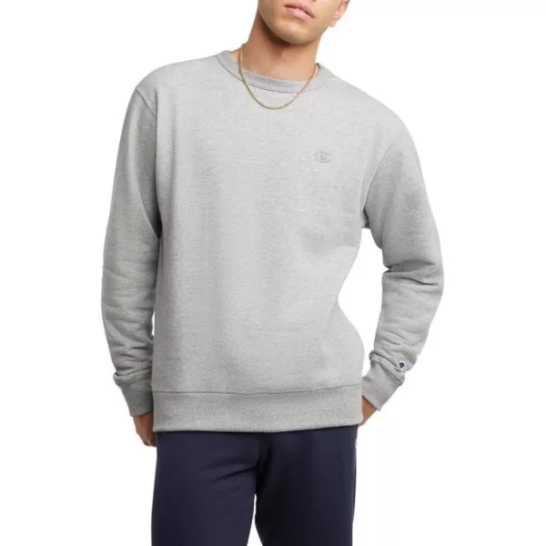 imageChampion Mens Crewneck Powerblend Fleece Sweatshirt Crewneck Sweatshirts Reg Or Big ampamp TallOxford Gray C Logo